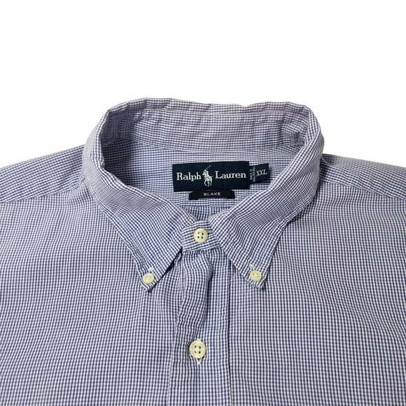 Ralph Lauren Men's Blake Blue Checkered Shirt Long Sleeve XXL - Picture 6 of 9